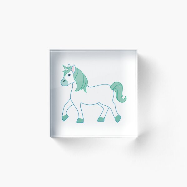 Green Unicorn Emoji Acrylic Block