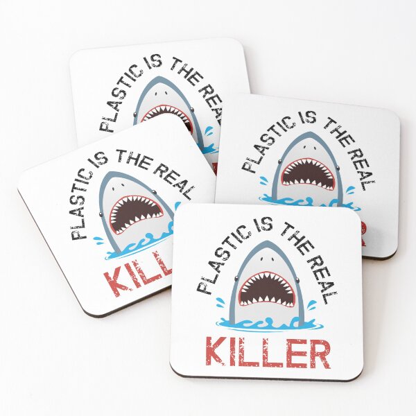 Item preview, Say No To Plastic Free Anti Plastic Straw Ban Shark Activist  designed and sold by The Junto Shop.