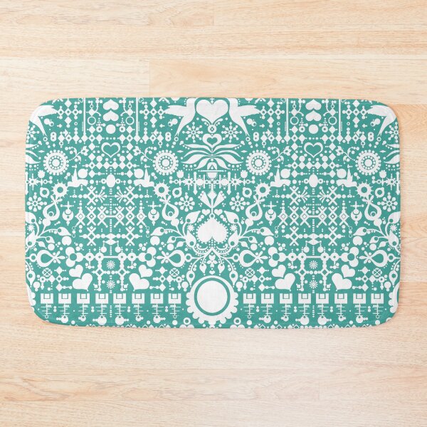 Item preview, A Hummingbird's confession - modern graphic design - original Swedish folk art - folksy modern pattern in green designed and sold by smooshfaceutd.