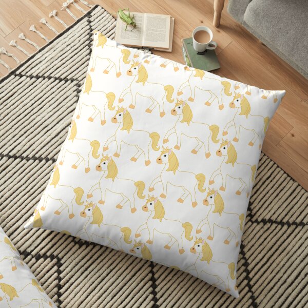 Yellow Unicorn Emoji Floor Pillow