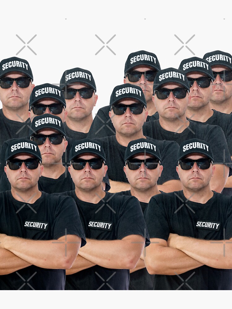 Thumbnail 3 of 3, Sticker, Lots of security guards designed and sold by funkyworm.