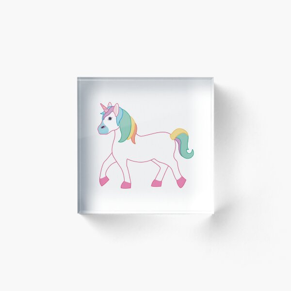 Rainbow Unicorn Emoji Acrylic Block