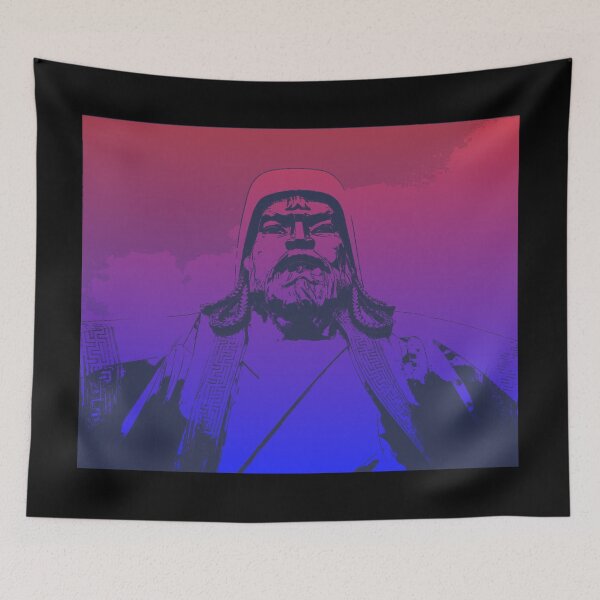 Item preview, Vaporwave Genghis Khan 4230 Ulaanbaatar designed and sold by Werewolf in the air.