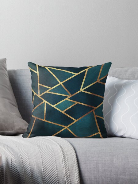 Item preview, Midnight Green Gold Stone Geometric designed and sold by themadesigns.
