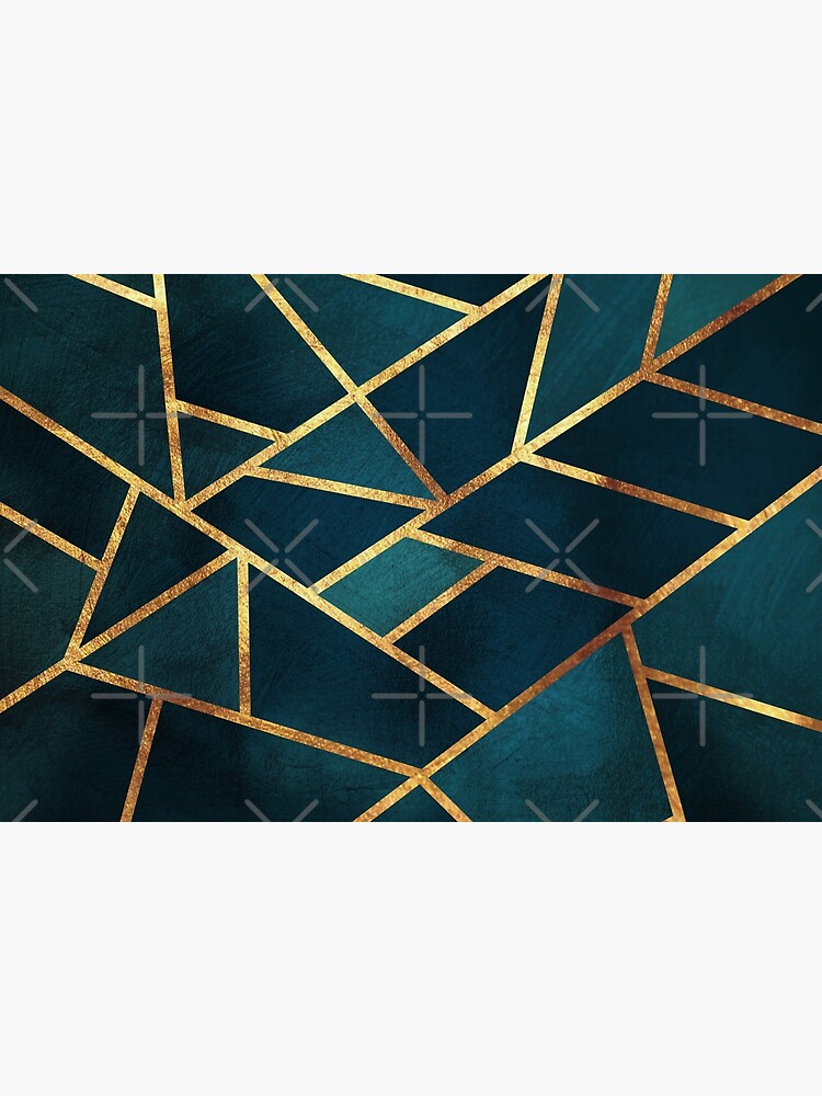 "Midnight Green Gold Stone Geometric" Bath Mat for Sale by themadesigns