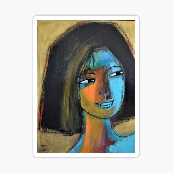 JEUNE FEMME COLOREE EMILIE Sticker