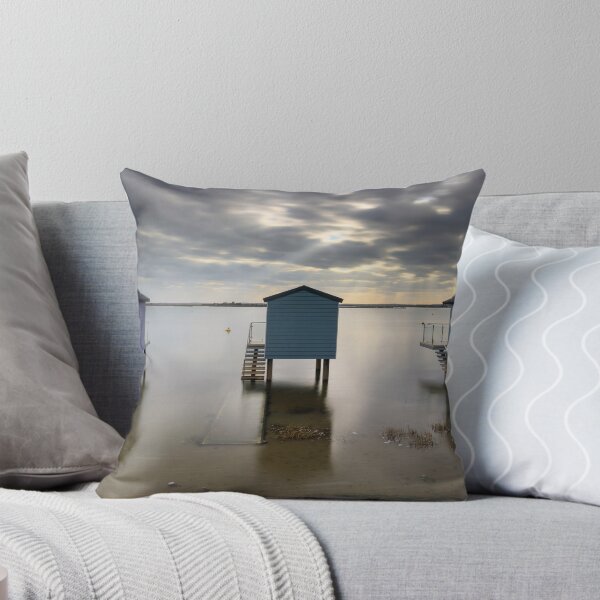 Item preview, Shafts of light over Osea Beach Huts designed and sold by bitm2007.