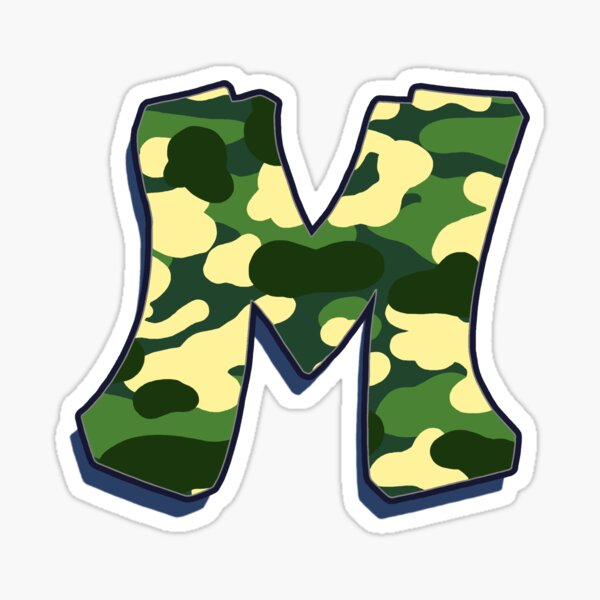Letter M - Camo Sticker
