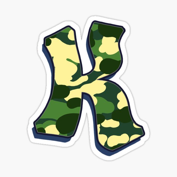 Letter K - Camo Sticker