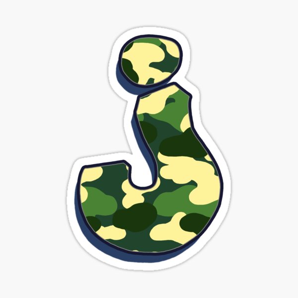 Letter J - Camo Sticker