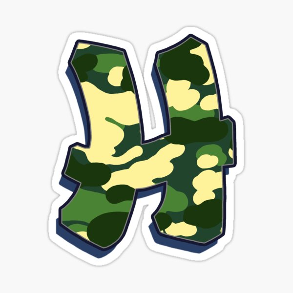 Letter H - Camo Sticker