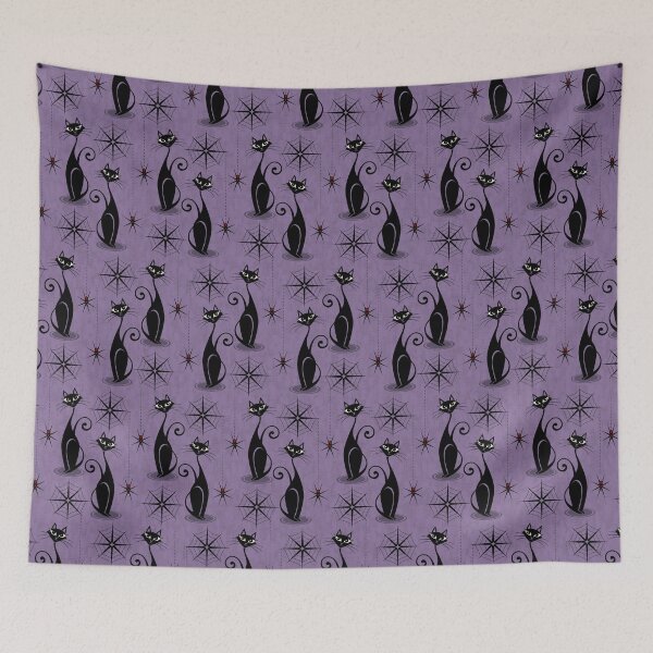 Item preview, Retro Spooky Meow - Distressed Purple  designed and sold by studioxtine.