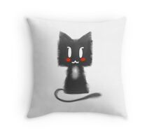 black kitty pillow