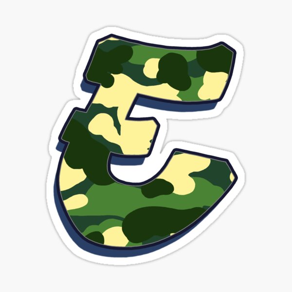 Letter E - Camo Sticker