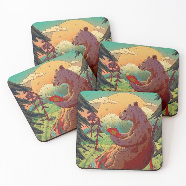 Item preview, The New Wild - Gigantic Bear Reading a Book | Summer Sunset | Forest Vibes designed and sold by Any Color Designs.