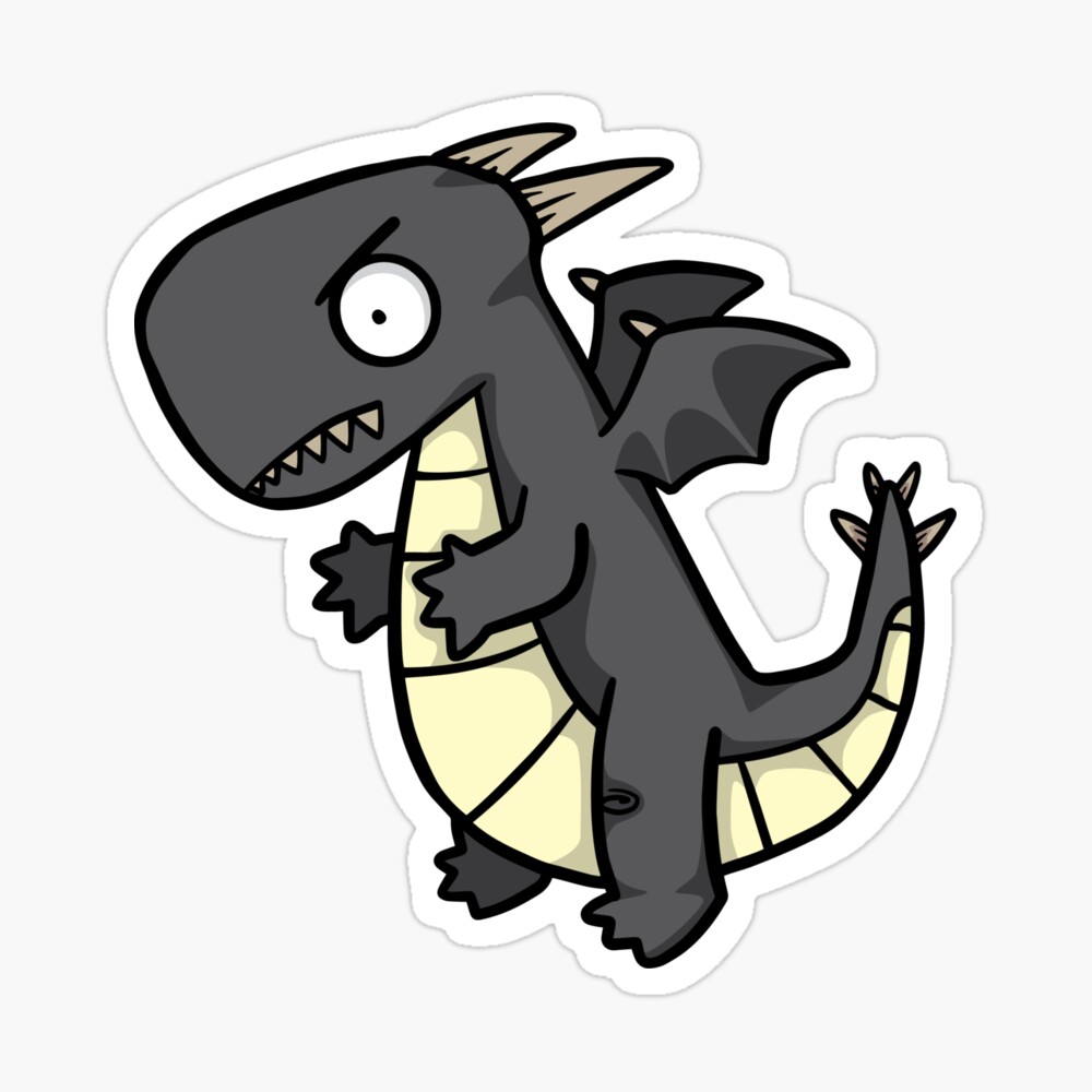 Cute baby black dragon cartoon stlye Cute baby black dragon cartoon stlye
