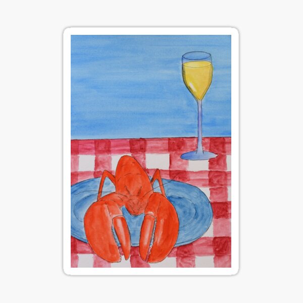 Lobster and Wine Picnic Sticker