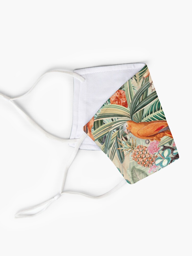 Alternate view of Vintage Orange Tropical Bird Jungle Garden Mask