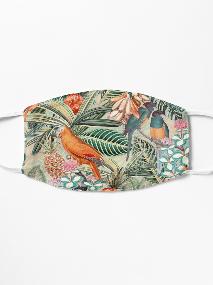 Alternate view of Vintage Orange Tropical Bird Jungle Garden Mask