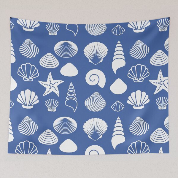 Item preview, Seashells On Bright Blue designed and sold by SharksOnShore.