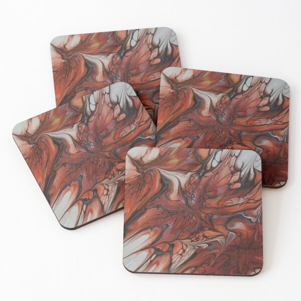Item preview,  fiery red flowers with hints of silver and black designed and sold by SusannePasset.