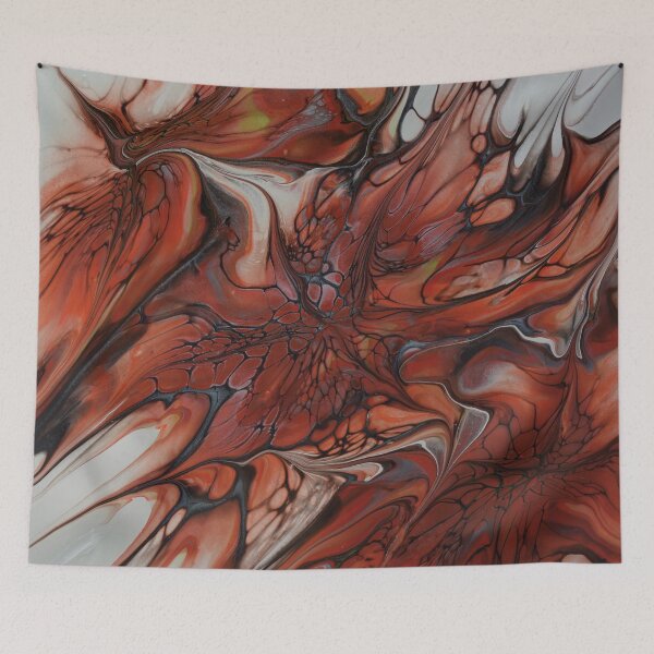 Item preview,  fiery red flowers with hints of silver and black designed and sold by SusannePasset.