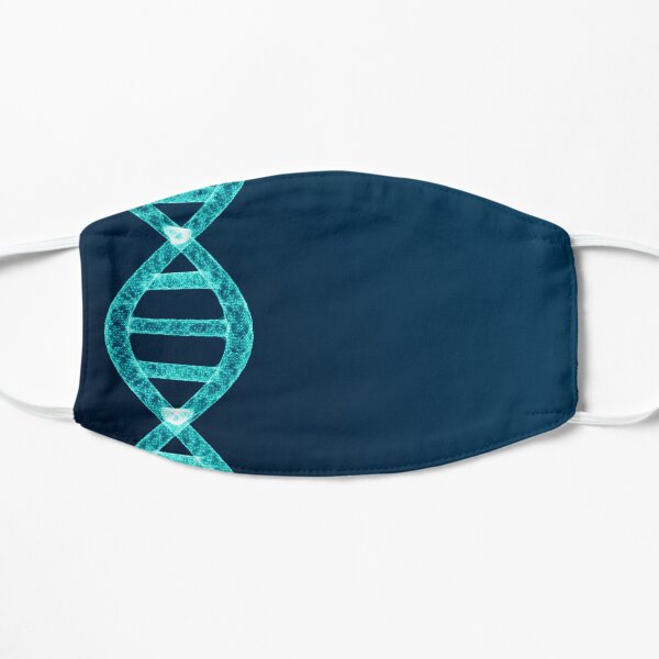 Bright Blue Electric Double Helix DNA Mask