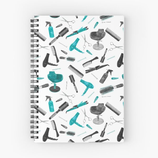 Item preview, Teal White Black Hairstylist Salon Watercolor Pattern designed and sold by SamAnnDesigns.