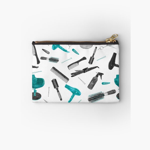 Item preview, Teal White Black Hairstylist Salon Watercolor Pattern designed and sold by SamAnnDesigns.
