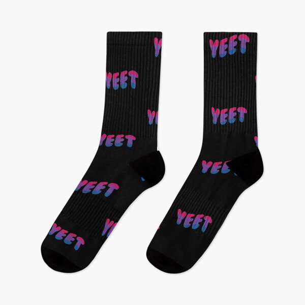 Artikelvorschau, Yeet Meme Typografie Bi Pride Flag Farben Lustiges LGBTQ Rosa Lila Blau entworfen und verkauft von GRAPHICxBOMB.