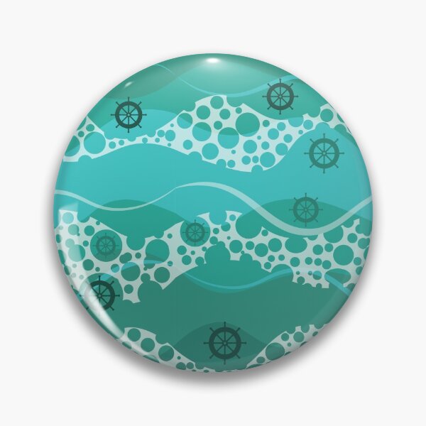Item preview, Colección de dibujos animados Ocean. Patrón de océano con rueda de barco y olas designed and sold by AstraDesign.