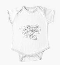 Abstract balck vector animals One Piece - Short Sleeve