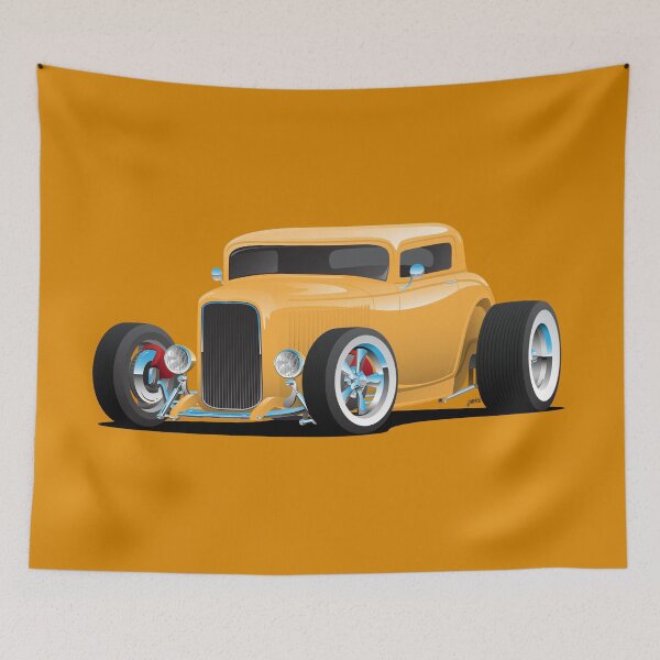 Item preview, Classic American Yellow 32 Hotrod Car Illustration designed and sold by hobrath.
