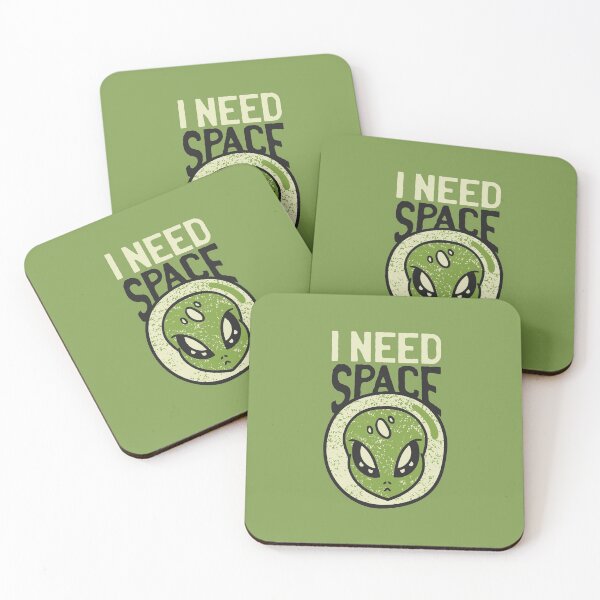Item preview, Green alien design with the quote " I need space" designed and sold by FFelder.