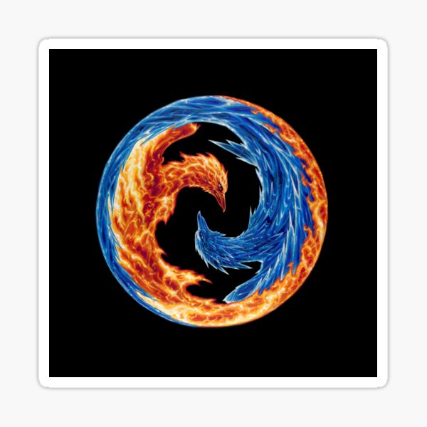 Fire and Ice - Art by Greg Hildebrandt Sticker