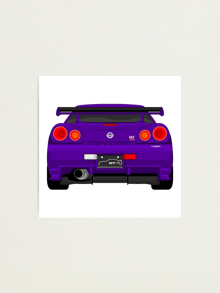 R34 Gtr Purple Photographic Print By Venzolic Redbubble