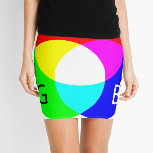 Primary RGB Colors: Red, Green, Blue - and their Mixing Mini Skirt