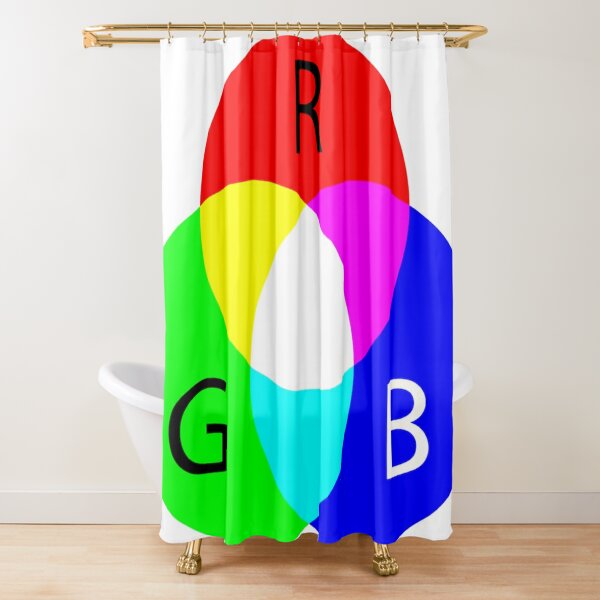 Primary RGB Colors: Red, Green, Blue - and their Mixing Shower Curtain