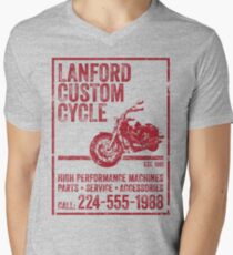 Camiseta de cuello en V Ciclo personalizado de Lanford