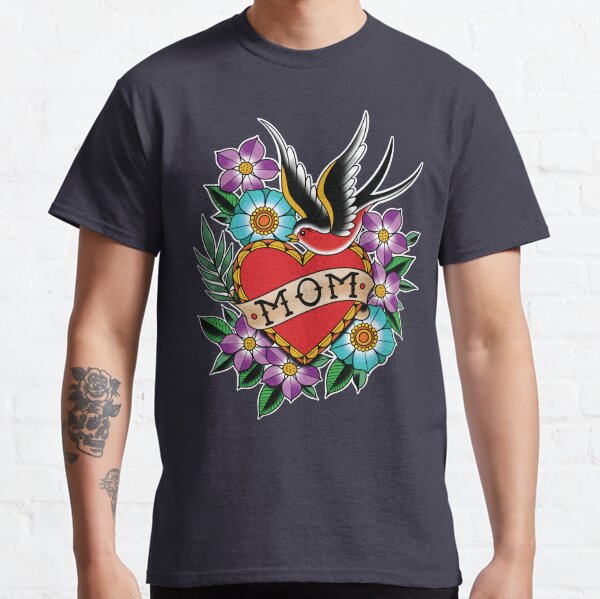 et un moineau. Les moineaux peuvent être utilisés pour symboliser la loyauté envers une famille ou l'amour. T-shirt classique