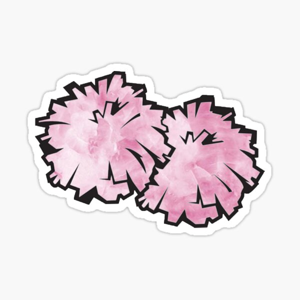 Pink Pom Poms Sticker By Hannahmelnick Redbubble