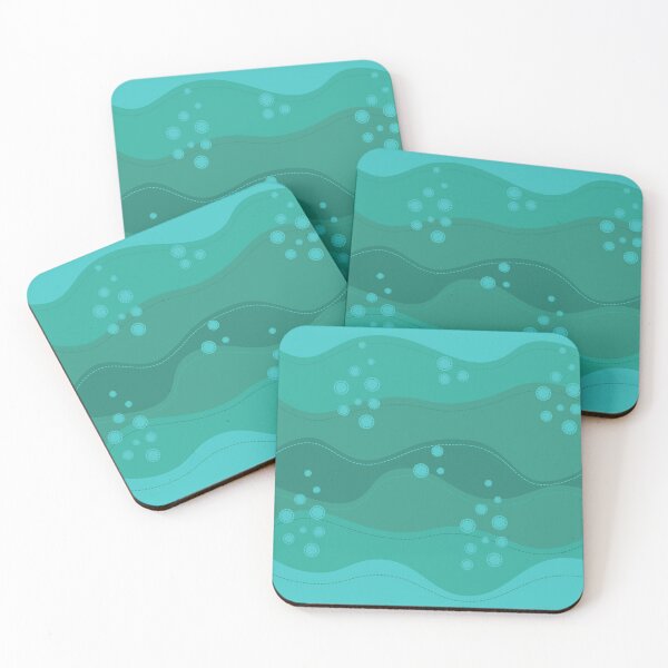 Item preview, Cartoon Ocean collection. Patchwork pattern with waves and bubbles designed and sold by AstraDesign.