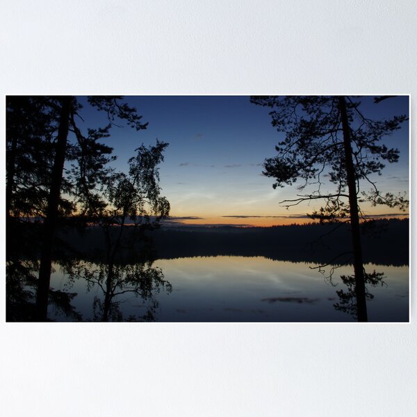 Blue Night on a Finnish Lake Poster