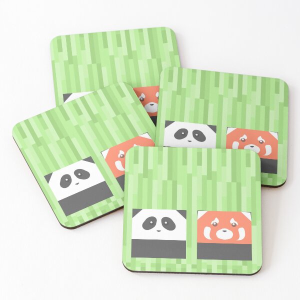 Item preview, Square Giant Panda and Red Panda designed and sold by animinimal.