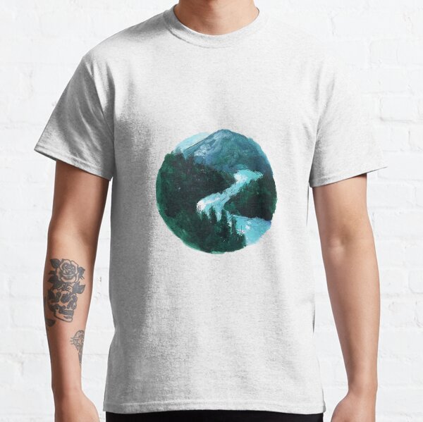 river and mountains illustration Classic T-Shirt
