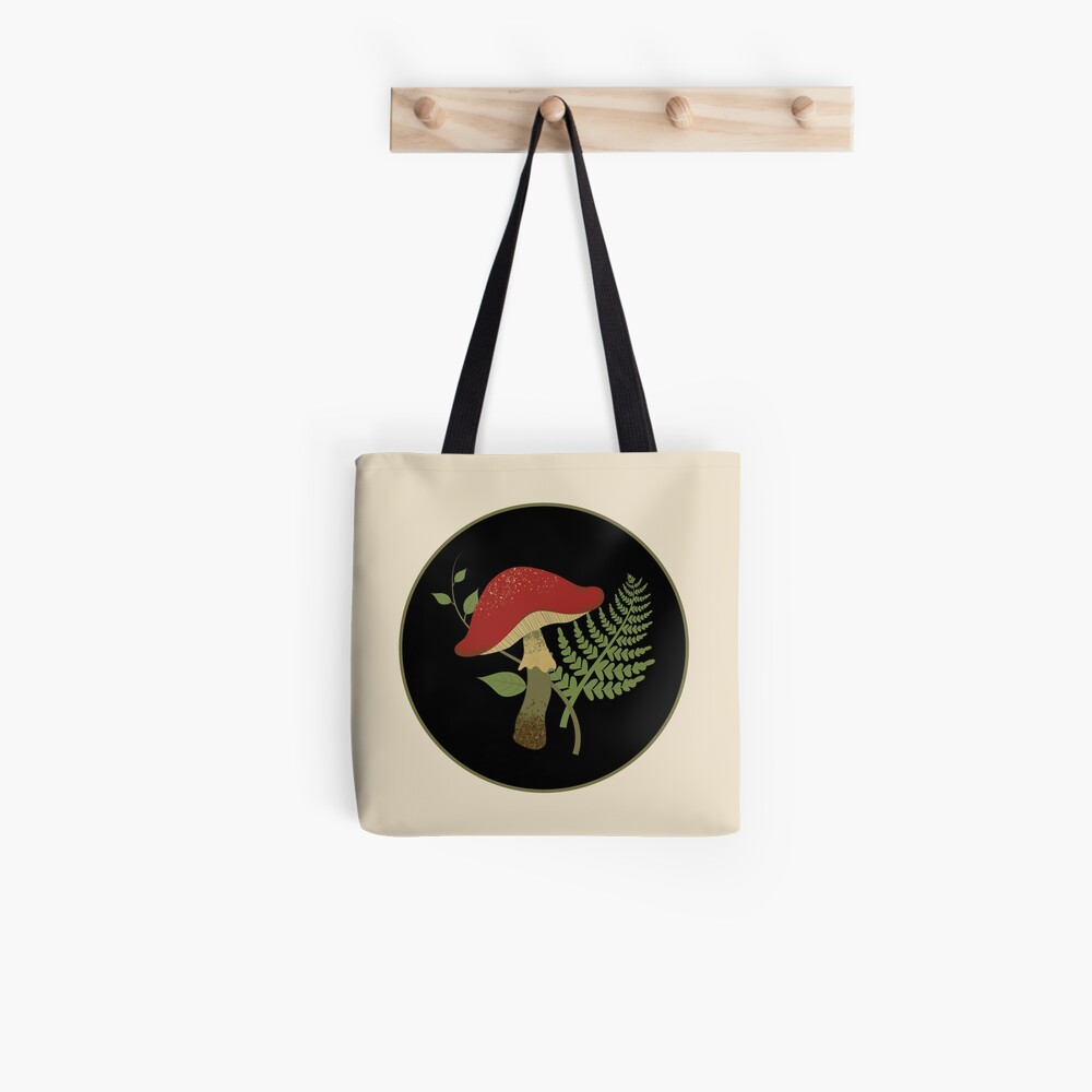 Mushroom and Fern Tote Bag