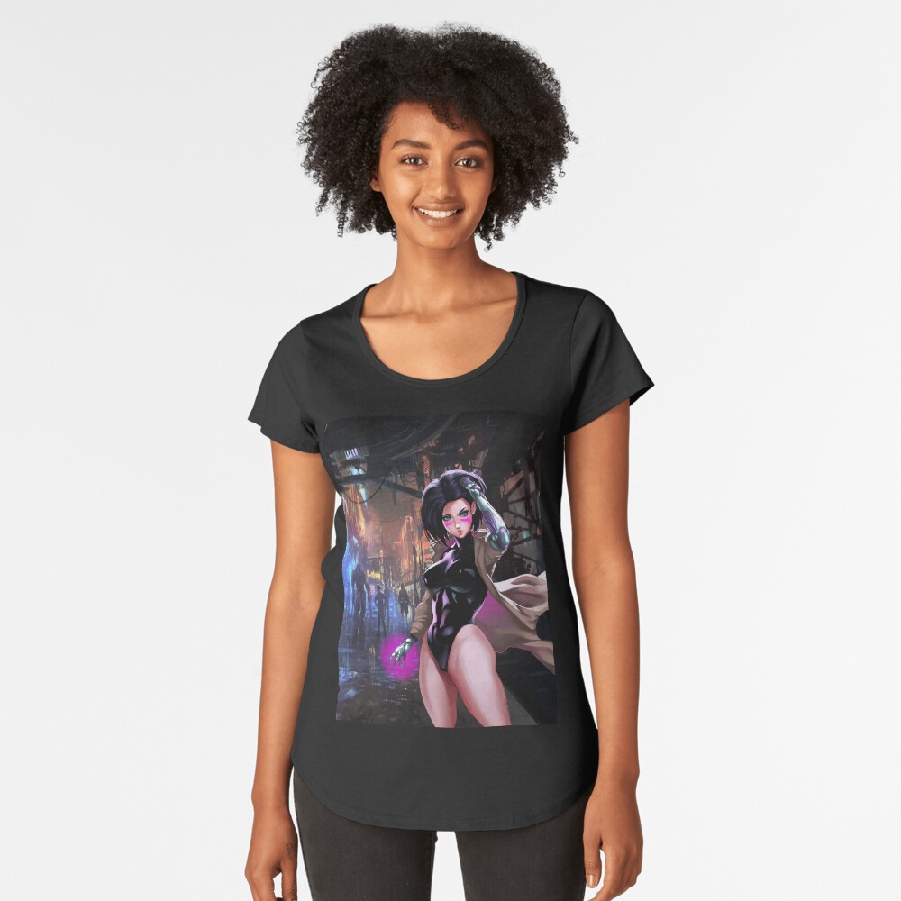 Vista previa del artículo con la obra «Camiseta premium de cuello ancho», diseñado y vendido por FotoLibreStudio.