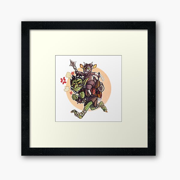 Goats Riding Goblins Framed Art Print