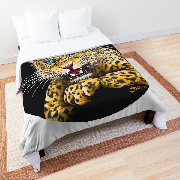 Leopard Roar - Shee Endangered Retro Animals Comforter