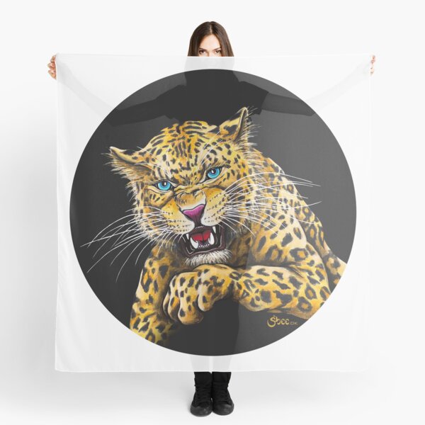 Leopard Roar - Shee Endangered Retro Animals Scarf